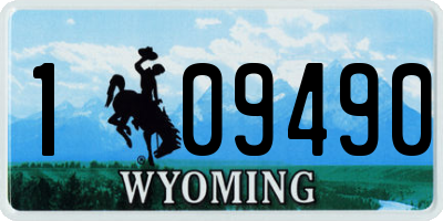 WY license plate 109490