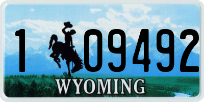 WY license plate 109492