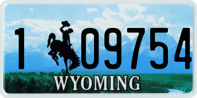 WY license plate 109754