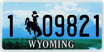 WY license plate 109821
