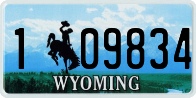 WY license plate 109834