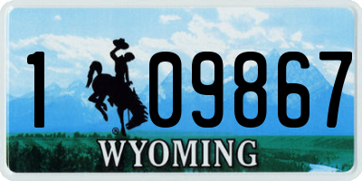 WY license plate 109867