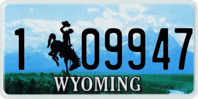 WY license plate 109947