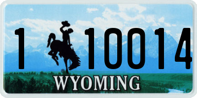 WY license plate 110014