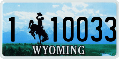WY license plate 110033