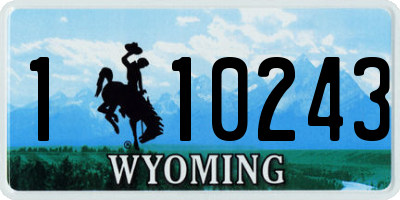 WY license plate 110243
