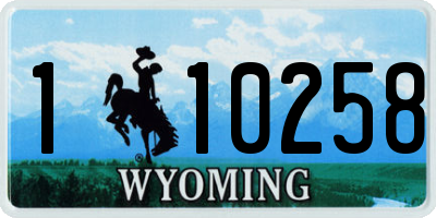 WY license plate 110258