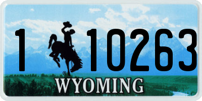 WY license plate 110263