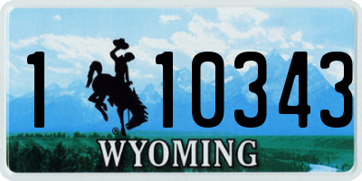 WY license plate 110343