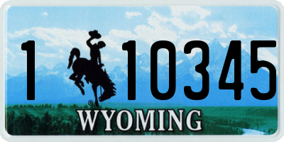 WY license plate 110345