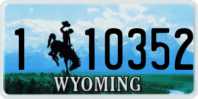 WY license plate 110352