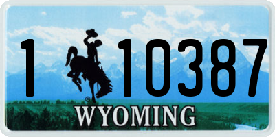 WY license plate 110387