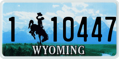 WY license plate 110447
