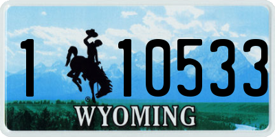 WY license plate 110533
