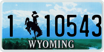 WY license plate 110543