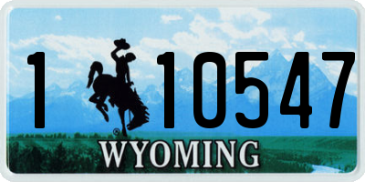 WY license plate 110547