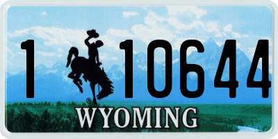 WY license plate 110644
