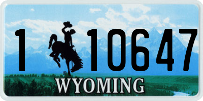 WY license plate 110647