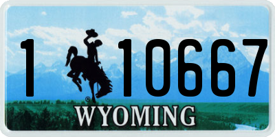 WY license plate 110667
