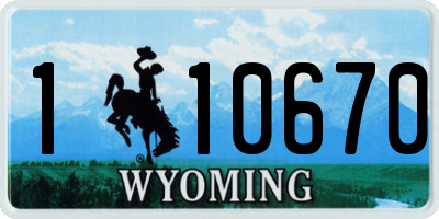 WY license plate 110670