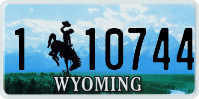 WY license plate 110744