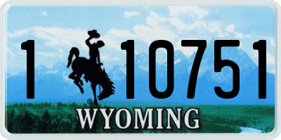 WY license plate 110751