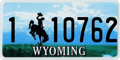 WY license plate 110762