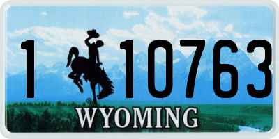 WY license plate 110763