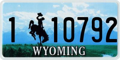 WY license plate 110792