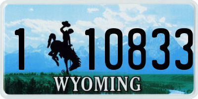 WY license plate 110833