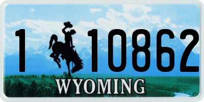 WY license plate 110862