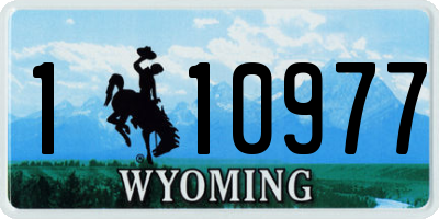 WY license plate 110977