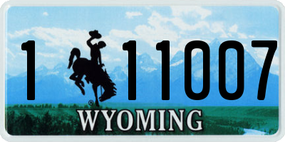 WY license plate 111007