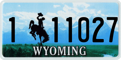 WY license plate 111027