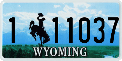 WY license plate 111037