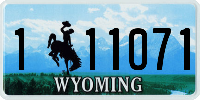 WY license plate 111071