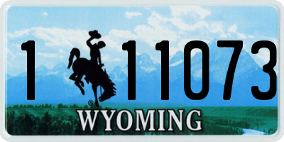 WY license plate 111073