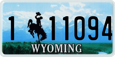 WY license plate 111094