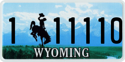 WY license plate 111110