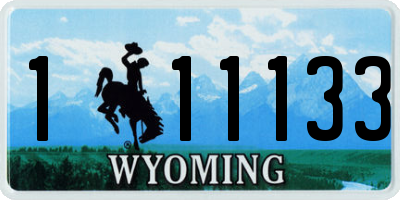 WY license plate 111133