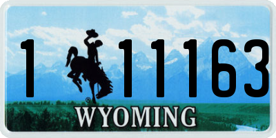 WY license plate 111163