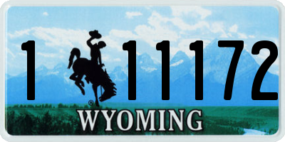 WY license plate 111172