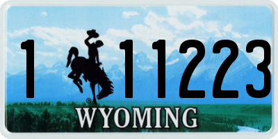 WY license plate 111223