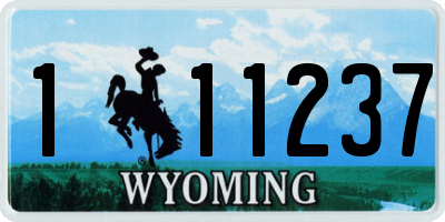 WY license plate 111237