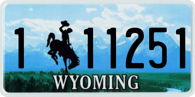 WY license plate 111251