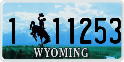 WY license plate 111253