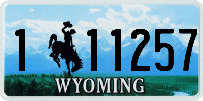 WY license plate 111257