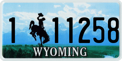 WY license plate 111258
