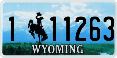 WY license plate 111263