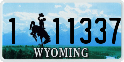 WY license plate 111337